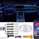 YUGUANG Interior Car LED Strip Lights APP Control, 5 in 1 Ambient Lighting Car with 236 inches Fiber Optic Multicolor Music Sync Interior Cars Lights Strip