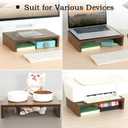 TEAMIX Monitor Riser - 2 Pack, Rustic Brown Wood Adjustable Stand for 2 Monitors/Laptop/PC