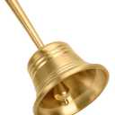 Brass Hand Bell, Small Call Dinner Hand Bell with Metal Handle for Seniors Bedside, Games Bell, Schools Bell, and Events