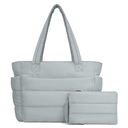 TOPDesign Puffer Tote Bag for Women, Lightweight Puffy Handbag with Compartments, Quilted Shoulder Bag for Work, Travel, Gym