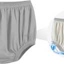 Adult Diaper Cover for Incontinence Noiseless Leak-Protection Underwear Plastic Pants Over Diapers Waterproof Rubber Pants (Gray, 2XL(Men Size))