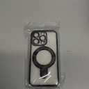 MANLENO Magnetic for iPhone 15 Pro Case Magsafe with Invisible Stand Kickstand Camera Protector Plating 10FT Shockproof Soft Rubber Clear Protective Phone Case (Black)