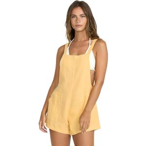 Billabong Women's Beach Crush Soft Cotton Overall Romper, Wheat, X-Large