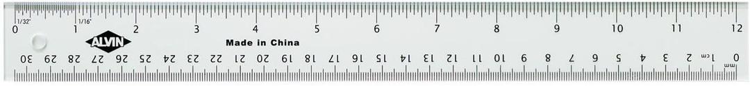 2 x ALVIN Clear Acrylic Ruler, Scratch Resistant, Multipurpose Drawing, Drafting, and Design Tool, Great for Both Students, Hobbyists, and Professionals Model T40-12 - 12 inches