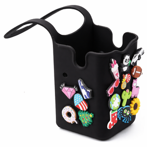 Silicone Drink Holder for Stroller - Decorative, Versatile Storage, Universal Cup Holder, Fits Wheelchairs, Shopping Carts, Walker, Scooter - Bathroom Large Capacity Organizer (Black)