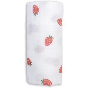 Lulujo Baby Swaddle Blanket Unisex Softest 100% Cotton Muslin Swaddle Neutral Receiving Blanket for Girls & Boys| 40in x 40in| Baby Gift| Strawberries