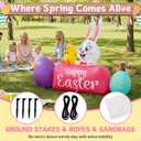 5.6FT Easter Inflatables Outdoor Decorations Bunny Blow Up Color Eggs and Chick, Built-in LED Lights Happy Easter Decor for Home Outside Yard Lawn Garden Holiday Party