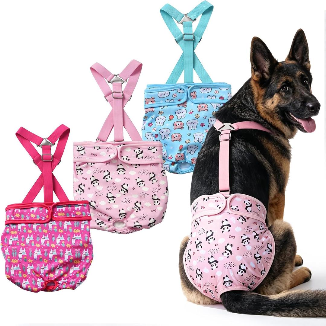 CZMIYRPY Dog Diapers Female Reusable Female Dog Diapers 3 Pack (XL)