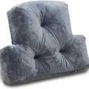 1 MIDDLE ONE Back Pillow for Chair, Memory Foam Lumbar Pillow for Back Support, Back Rest Cushion for Office, Sofa, Couch Sitting, Recliner, Bed and Lower Back Pain (Grey)