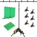 Green Screen Backdrop Kit with Stand, 8x7.2ft Portable GreenScreen Background Stand for Streaming Video and Photography Shoots
