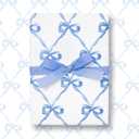 6 x JarThenaAMCS 6 Sheet Blue Bow Wrapping Paper -Not Roll- Bow Knot Gift Wrap Paper Folded Flat for DIY Crafts Party Supplies, 27.6 x 39.4 Inch