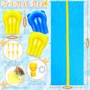 iGeeKid 45Ft Huge Slip and Water Slide with Sprinkler, Heavy Duty Lawn Waterslide for Kids Adults, Extra Long Double Lane Water Toys n Slides with 2 Bodyboards Backyard Lawn Summer Outdoor Water Toys