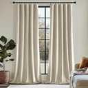 MIULEE Beige Velvet Curtains 108 Inch Long Luxury Super Soft Room Darkening Drapes Black Out Thermal Insulated Curtains Rod Pocket Design for Bedroom Living Room Set of 2 Panels, W40 x L108 Inch