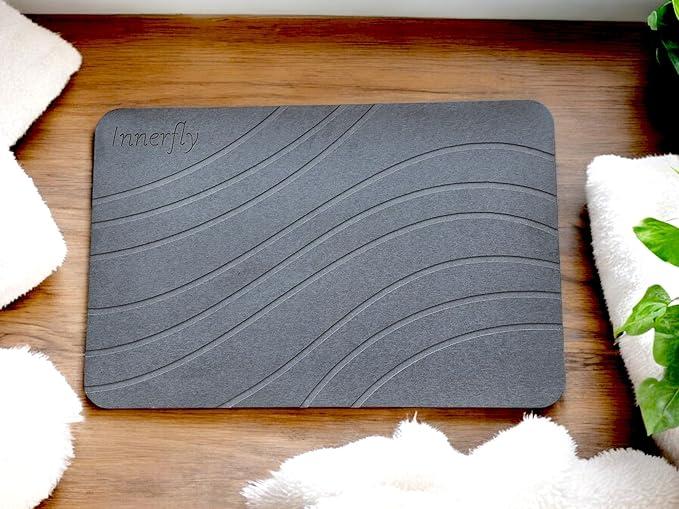 Innerfly Bath Mat, Stone Grey, Dark Grey