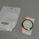 HILLHOME Mini Clock Insert 2-1/8 Inch (55 mm) Round Quartz Movement Miniature Clock White Dial Gold Tone Bezel Arabic Numerals Fit 1.97 inch (50 mm) Diameter Hole