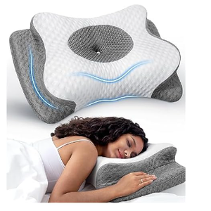 No More Aches Neck Pillow for Pain Relief, Adjustable Cervical Support with Armrest, Odorless Ergonomic Contour Memory Foam Pillows,Orthopedic Bed Side Back Stomach Sleeping