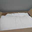 Cupocupa White Ruffle King Size Comforter Set; Shabby Chic Bedding Farmhouse Rustic 3 Pcs Bedding Ultra Soft Fluffy Washed Vintage Solid Boho Lightweight Off White Bed Set for All Seasons