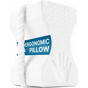 Knee Pillow for Side Sleepers,Memory Foam Leg Pillow for Side Sleeping Between Knees,Knee Cushions for Hip,Back,Joints,Sciatica Pain Relief Pillows,Spinal Alignment Support,White