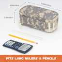 ECHSRT Tactical Pencil Case for Boy, Extra Large Capacity Camo Pencil Pouch for Men Adults, 3 Compartment Zipper Pen Case, Small Tool Bag Organizer for School Office Travel - Camo Grey