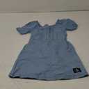 Calvin Klein Girls' Short Sleeve Chambray Denim Shirt Dress (7, Chambray/Square Neck)