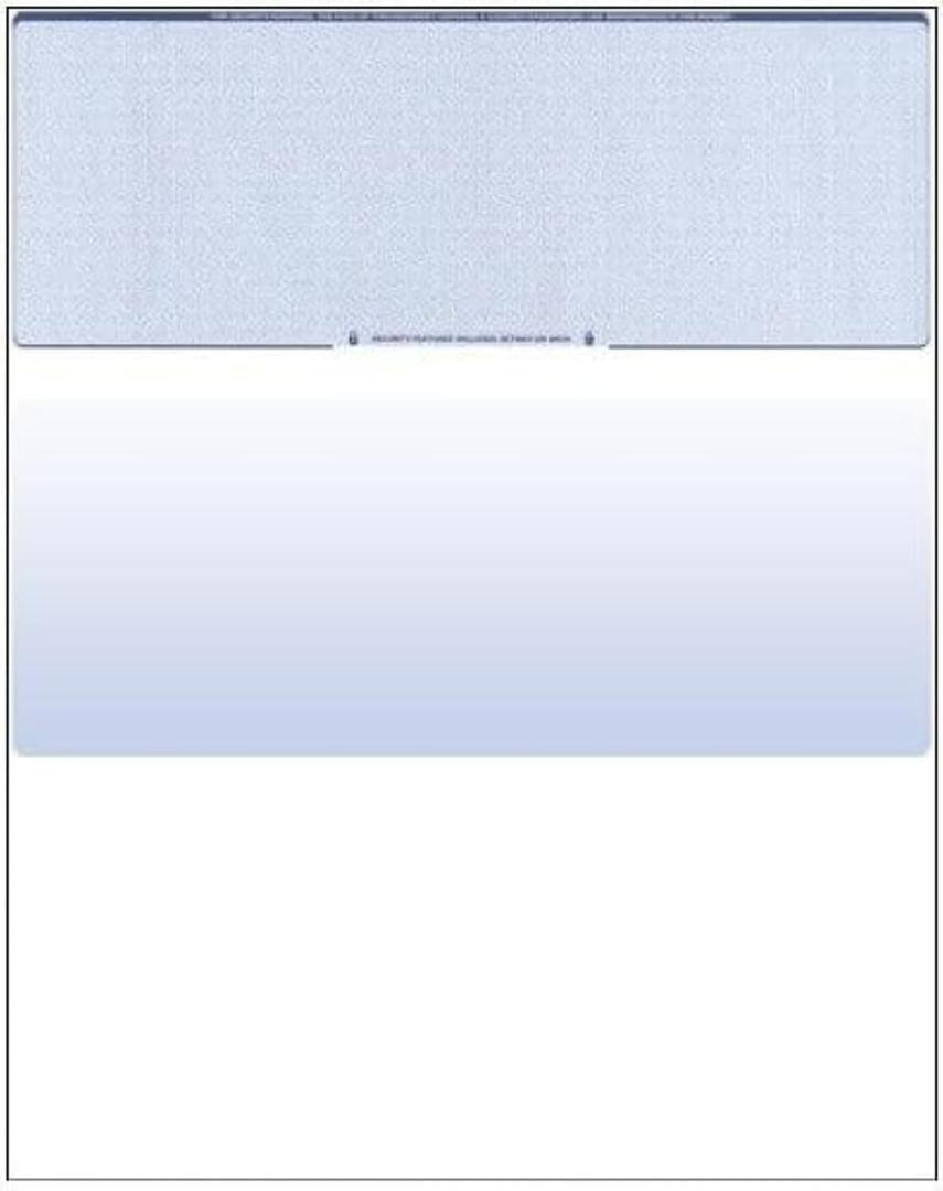 Compuchecks Blank Check Paper - 500 Pack - Computer Security Business Checks, QuickBooks & Laser Printer Compatible - Check On top, Voucher On Bottom - Check Paper Size 8 1/2-11 - Blue Diamond
