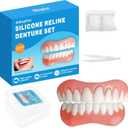 Moldable False Teeth - Silicone Dentures - Men and Veneers Teeth for Women - Upper and Lower Matching Set