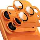MAGIC JOHN for iPhone 17 Pro Max Camera Lens Protector 6.9'', HD Clear, Magnetic Tempered-Glass Lens Film, Ultra-Tough, Anti-Scratch, Case Friendly, 2 Pack, Orange