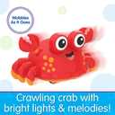 The Learning Journey Crawl About Crab  Musical Crawling Toy for Babies  Interactive Movement Aid with Songs  Developmental Baby Toy for Ages 6+ Months