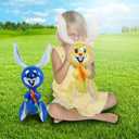 ArtCreativity 23" Inflatable Easter Bunny with Carrot Inflates, Set of 4 Blow Up Bunny, Egg Hunt Supplies for Easter Basket Stuffers, Indoor and Outdoor Decoration, Party Favors, 4 Assorted Colors