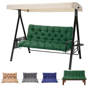 EverPine Porch Swing Cushions, 60x40 inch Outdoor Swing Cushion Replacement 2-3 Seater with Backrest, Waterproof Bench Cushion with Ties for Patio Furniture (Green)