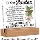 2 x Pastor Appreciation Gifts, Pastor Gifts for Men, Gift for Pastors Clear Acrylic Decorative Sign Desk Decor