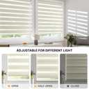 LazBlinds No-Drill Cordless Zebra Blinds - Dual Layer Light Filtering & Room Darkening, Free-Stop Lift, Easy Install, Day & Night Privacy with Valance for Window 22" W x 64" H, Cream