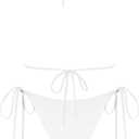 ZAFUL Women's Sexy Halter Bikini Sets Beads Tie Side Solid Triangle Thong Swimsuit Two Piece Cheeky Bathing Suits (White, S)