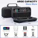 KCKTR Nintendo Switch 2 Carrying Case (2025), Hard Shell Protective Travel Portable Pouch Holds 24 game cartridges, with Game Card Slots & Inner Pocket for Accessories, Black