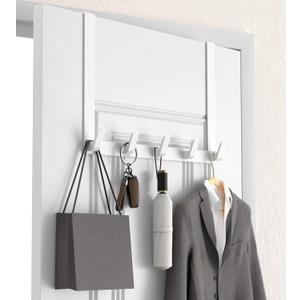 KitchLife Long Over The Door Hooks Hanger with 15.75" Extended Arms, Fits 1 3/8" Doors, L40U - Upgraded Thickened Heavy Duty Bathroom Accessories and Towel Rack Organization - 1 Pack, Glossy White