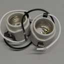 YHXiXi 2pcs U-Clip Snap-in Medium Base Keyless Socket Porcelain Snap-in Fixture Socket with 7.5inch Leads 660W 600V Ceramic Lampholder High Temperature Resistant