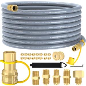 18FT 3/8" Natural Gas Hose, Low Pressure LPG Hose with Quick Connect, For 5249 Blackstone Griddle Weber, Char-Broil,Pizza Oven, Patio Heater and More NG Appliance Propane to Natural Gas Conversion Kit