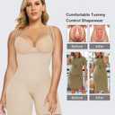 SHAPERX Open Bust Shapewear Tummy Control Bodysuits for Women Seamless Compression High Waisted Body Shaper (Beige, XXL/XXXL)