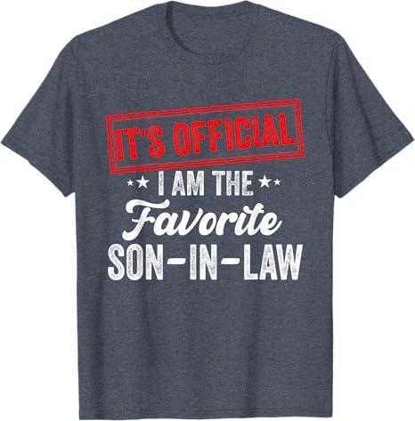 It's Official I'm The Favorite Son-in-Law T-Shirt Grey M