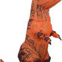 Inflatable Dinosaur Costume for Adults,Blow Up Dinosaur Costume for Halloween Party Costumes (Fit 160cm-190cm, Brown)