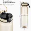 32oz Water Bottle with Chug Lid, Frosted & Clear Tritan BPA-Free, Leakproof, Wide Mouth, Portable Sports Water Bottle for Gym, Office, Travel, Outdoor (Beige)