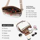 FOXLOVER Quilted Crossbody Bags for Women Trendy vegan Leather Hobo bag Shoulder purses With Wide Strap (White Brown)