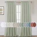 H.VERSAILTEX Sage Linen Curtains 108 Inches Long for Living Room 2 Panel Set Rod Pocket Top Drapes Light Weight Cotton Textured Semi Sheer Curtain for Large Window Patio Door Vertical 9 FT Tall (52"W x 108"L (Pack of 2))