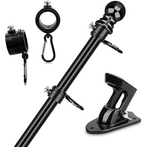 BonyTek 5 Foot Flagpole Kit for American Flag, Metal Flag Pole with Flag Holder and Rings for Residential House Yard Garden Commercial (Black) BonyTek 5 Foot Flagpole Kit for American Flag, Metal Flag Pole with Flag Holder and Rings for Residential House Yard Garden Commercial (Black)