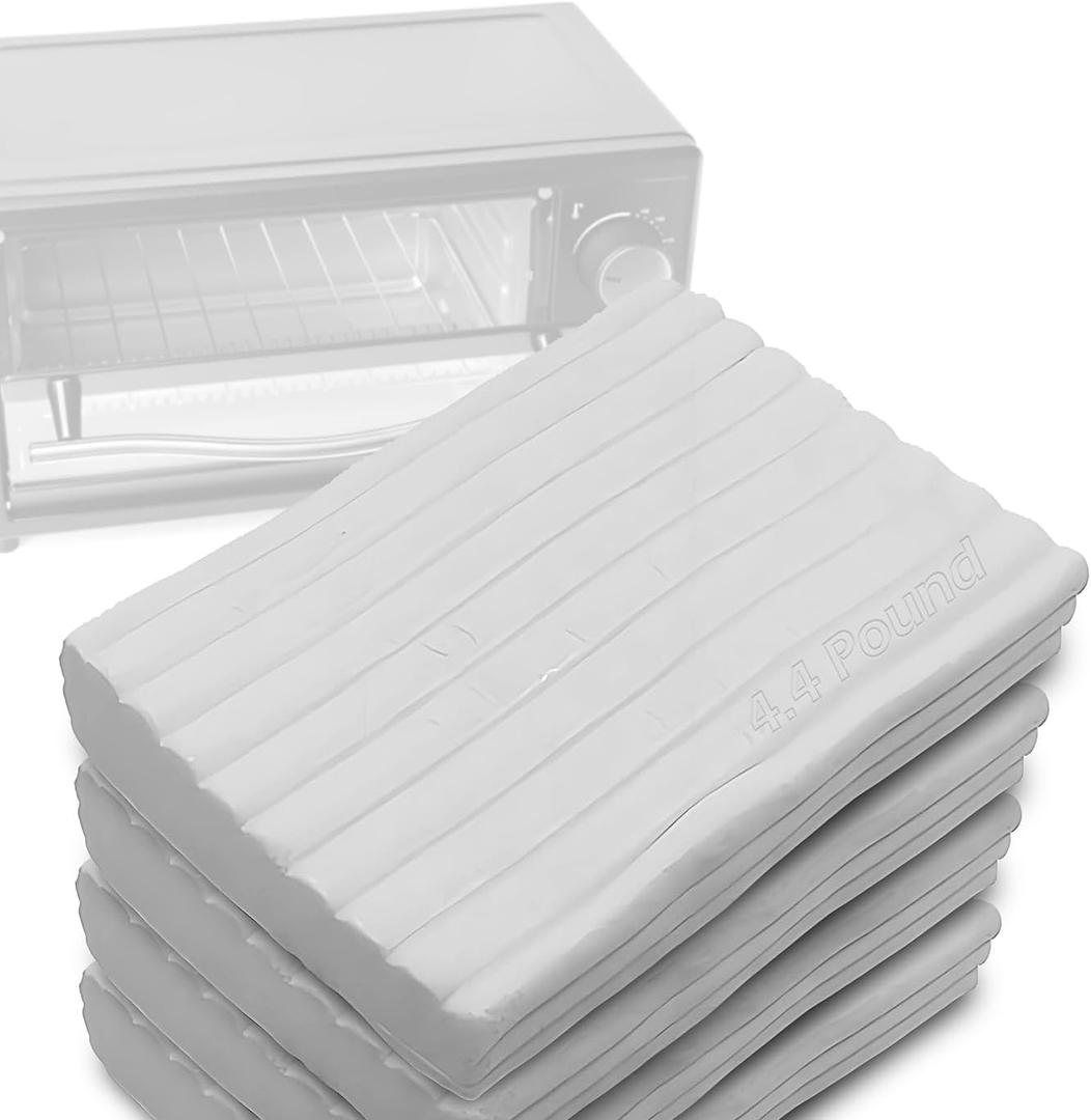 ReArt Oven Bake Polymer Clay White, Non Toxic 4.4Lbs Great for Modeling, Sculpting, Holiday, DIY Jewelry Making Projects. Great for All Skill Levels (White)