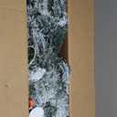 6ft Snow Flocked Pre-lit Christmas Tree with 250 Warm White Lights, 820 Lush Branch Tips & Quick-Assembly Hinged Design, Full Artificial Xmas Tree for Winter Holiday Décor, Green & White