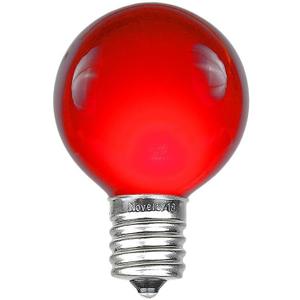 Novelty Lights Incandescent G30 Globe Replacement Bulbs - Outdoor Individual Bulbs for Events, Holiday Parties, Patios, and More - C7/E12 Candelabra Base, 5 Watt Lights (Red, 25 Pack)