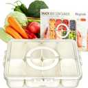 Snack Box Container,Dishwasher Safe Divided Serving Tray with Lid,Fruit Storage Containers for Vegetables,Candy,Nuts Organizer,Snackle Charcuterie Boxes for Kids,Adults Road Travel, Party and Picnic
