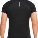 NINGMI Sauna Shirt for Men Hot Sweat Suit Zipper Short Sleeve T-Shirt Body Shaper Workout Sports Exercise Fitness Trainer Gym (XXL)