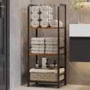 Towel Rack Free Standing 3-Tier M-Shaped Detachable Dividers, Durable Metal Towel Holder for Bathroom, Pool Towel Rack, Space-Saving Towel Storage Organizer, Modern Bath Towel Shelf Patent Pending (Vintage)